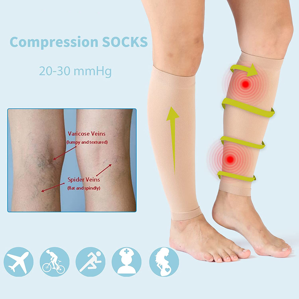 1 par de manguitos de compresi - Compression Sleeve Calf reseña y precio